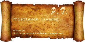 Prisztavok Tivadar névjegykártya