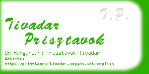tivadar prisztavok business card
